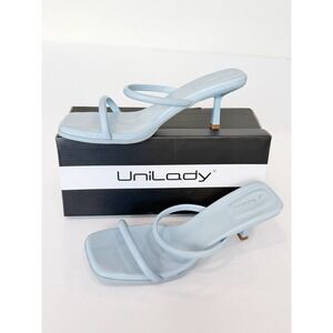 UniLady Strap Heels Blue 7.5 Summer Vacation Party Wedding Preppy Elegant Chic